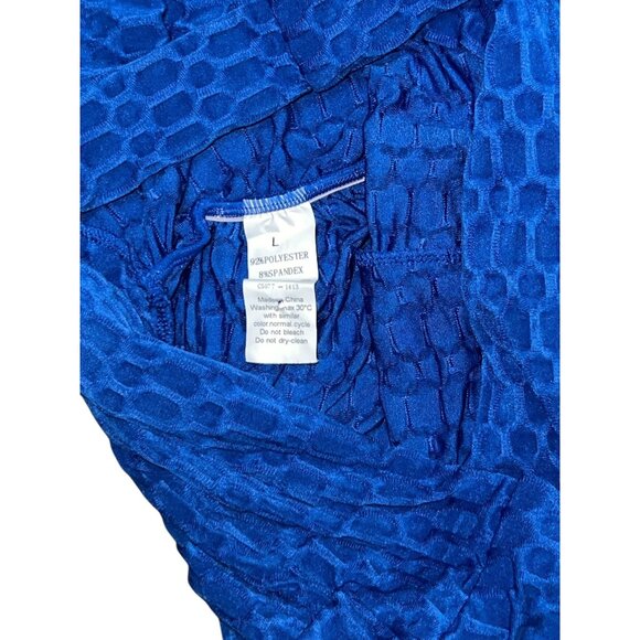 Honeycomb Scrunch Butt Lifting Pocket Active Leggings sz Large Womens Blue - Picture 5 of 7